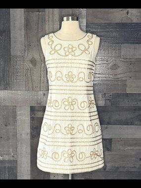 Lilly Pulitzer gold brocade dress size 2 feminine floral coastal garden party